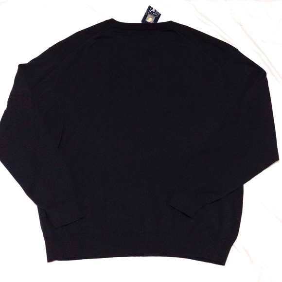 Men's PGA Tour XXL Argile V Neck Long Sleeve Sweater Black Gray Cream - Picture 7 of 8